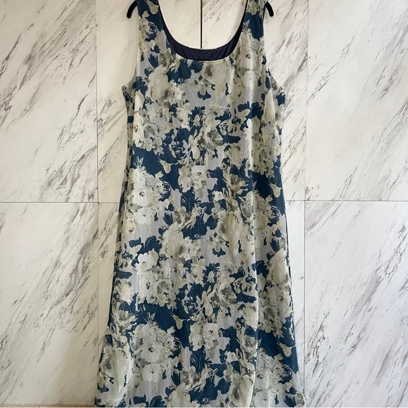 Le Bos Floral Sleeveless Flowy Chiffon Maxi Dress SZ 22W - Picture 1 of 4